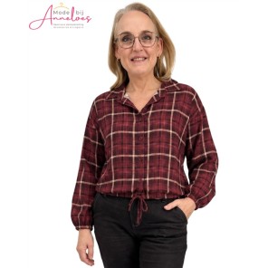 Enjoy blouse ruit 503674_252 wijnrood Enjoy blouse ruit 503674_252 wijnrood